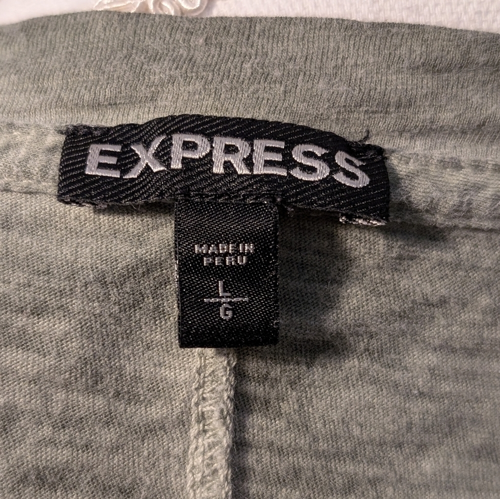 Express Green Cotton Heathered Burnout t-shirt Sz Large - Picture 9 of 11